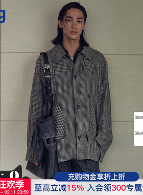 【NULLUS】hug 2026早春新款格纹翻领夹克