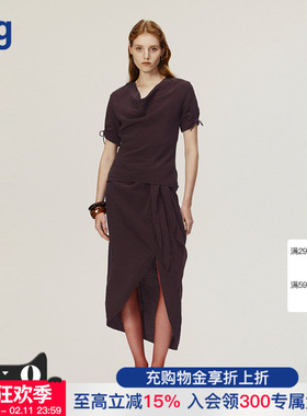 【AETNA PROJECT】hug 2025乌梅紫卷边袖上衣