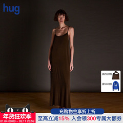 【UMA WANG】hug 2025秋冬新款复古连衣裙纯色吊带长裙