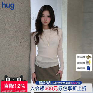 長袖 2025 hug 水溶羊毛針織假兩件打底上衣套衫 SWAYING
