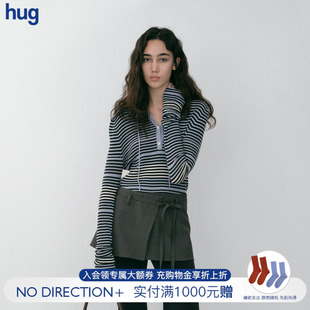 【NO DIRECTION+ 】hug 2026春绵羊毛连帽针织打底衫nodirection