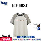 插肩袖 撞色LOGOT恤icedust hug 2026早春新款 ICE DUST
