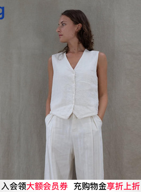 【ELSA ESTURGIE】hug 2026春夏新款微褶亚麻无袖马甲