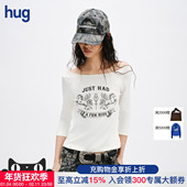 MARKGONG hug 2026早春新款 白色七分袖 荡领露背上衣