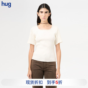 褶皱拼接短袖 hug 2025早春新 白色设计感T恤 针织衫 OUR LEGACY