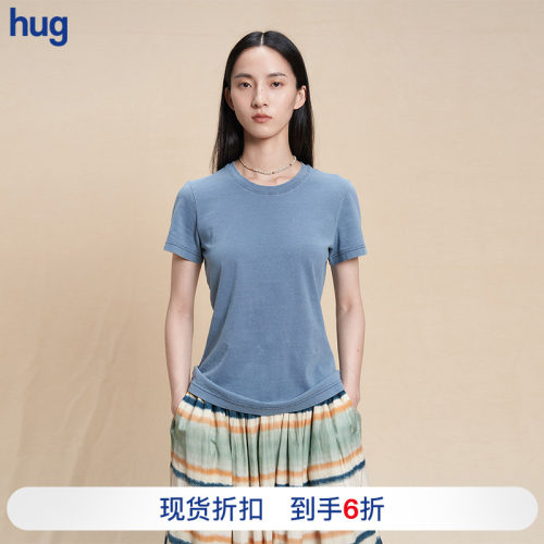 WHM简约靛蓝染工艺针织布T恤
