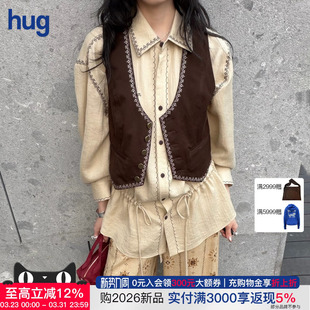 2026春夏新款 hug DUST 十字绣抽绳衬衫 ICE