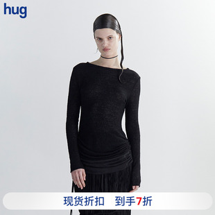 纯色简约醋酸抽绳上衣 ASSIGNMENTS hug 秋冬新款