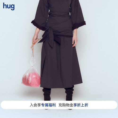 SAMUELGuiYANG松紧腰围裹半裙