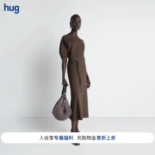 【LEMAIRE】hug 2026夏季新款纯色系带长款短袖连衣裙