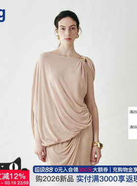 【Cello Sonata】hug 秋新天丝不规则金珠针织斗篷上衣半裙