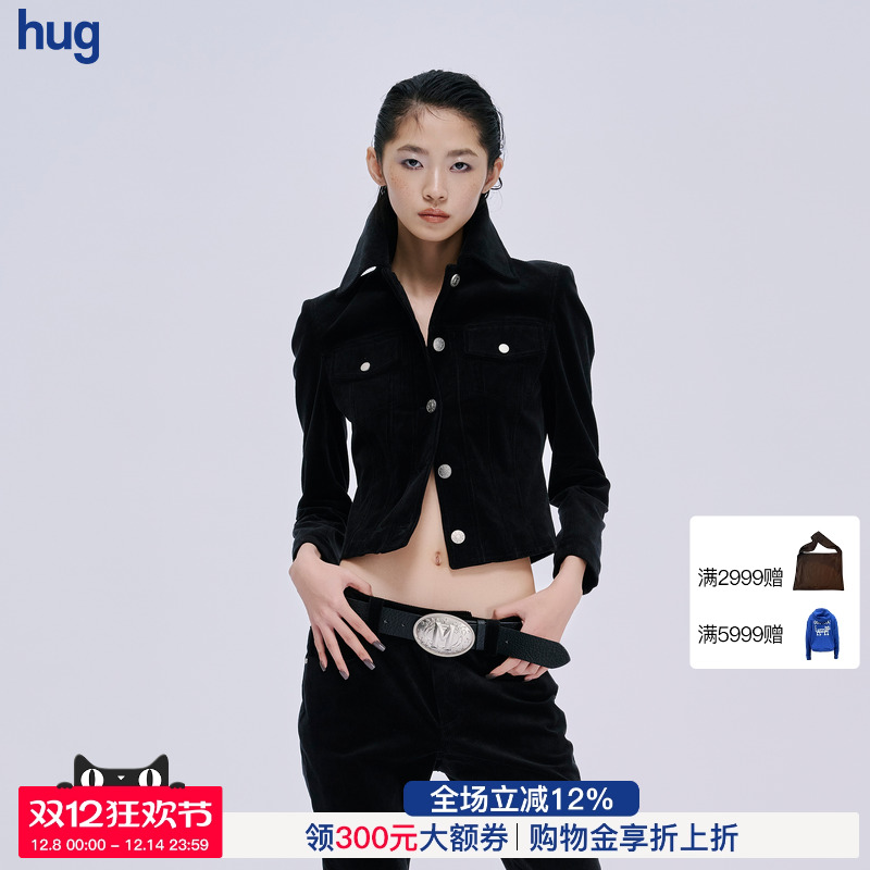 MARKGONG25秋灯芯绒修身绑带外套