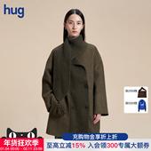 斜纹羊毛双面呢围巾领短大衣 2025秋冬新款 WHM hug