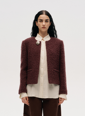 【ICE DUST】hug 2025秋冬新款布契拉提胸针小香短外套icedust