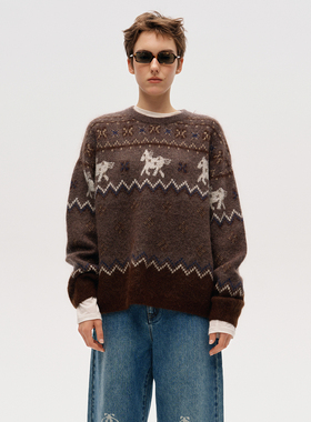 【ICE DUST】hug 2026早春新款费尔岛小马修身套头毛衣icedust