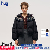 ICE DUST hug 2025秋冬新款 费尔岛提花拼接羽绒服icedust