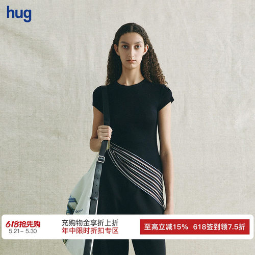 deepmoss雾黑复古条纹斜摆T恤