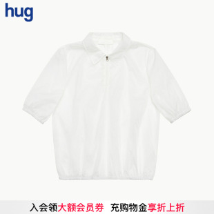 純色透明短袖 2025早春新款 hug 上衣 AMOMENTO