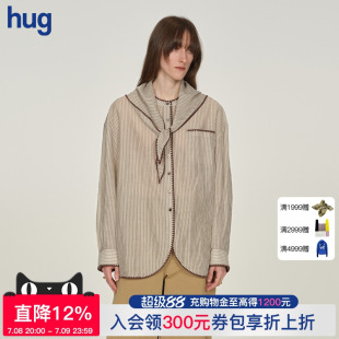 ICE 豎條圓領長袖 DUST 2025秋冬新款 襯衫 hug