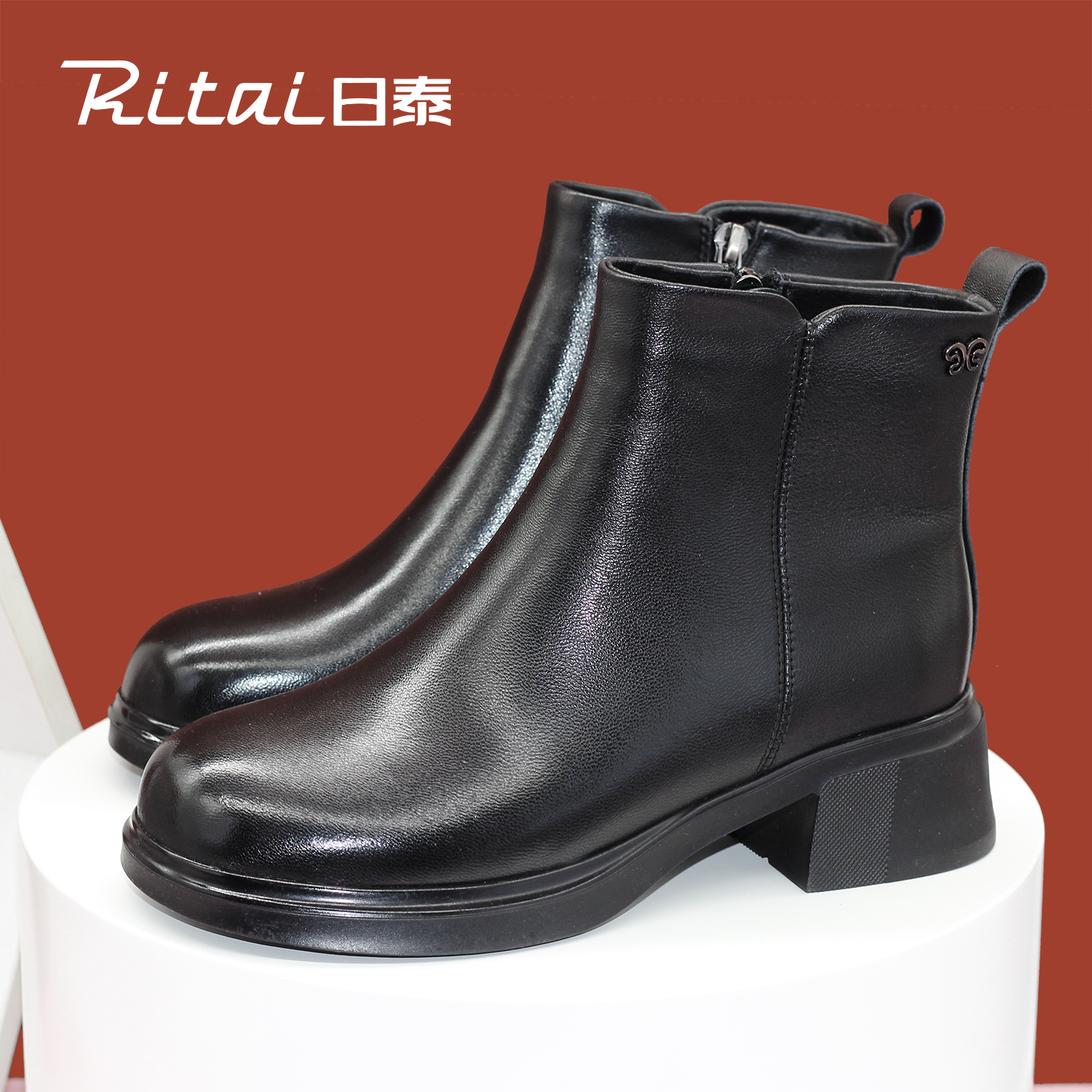 日泰真皮短靴女士加绒保暖马丁靴