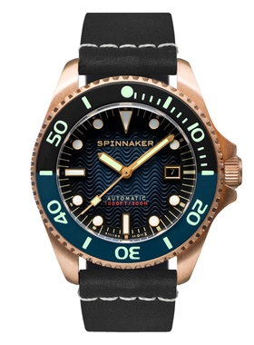 新款SPINNAKER三角帆双色圈青铜复古自动机械潜水手表夜光5060