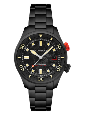 新款SPINNAKER三角帆锻造碳纤维夜光盘面复古自动机械表潜水5111