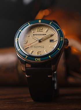 特价|SPINNAKER三角帆沙哈拉版复古自动机械表5055夜光防水5055