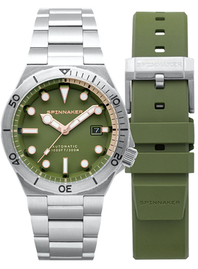 特价|英国SPINNAKER三角帆自动机械表漂浮时标300米防水夜光5083