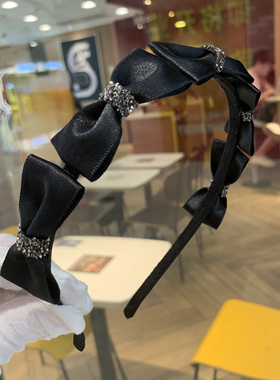 佩川饰品黑色甜美蝴蝶结精致优雅布艺发箍新款设计感百搭发卡头箍