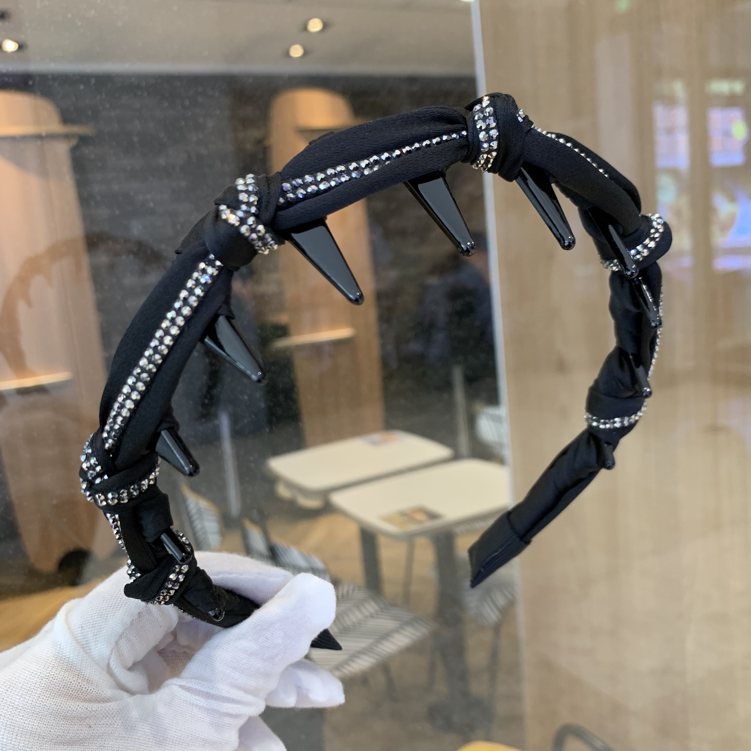 韩系天空之痕高颅顶发箍高级感时尚百搭气质头箍钻条纽结发卡发饰