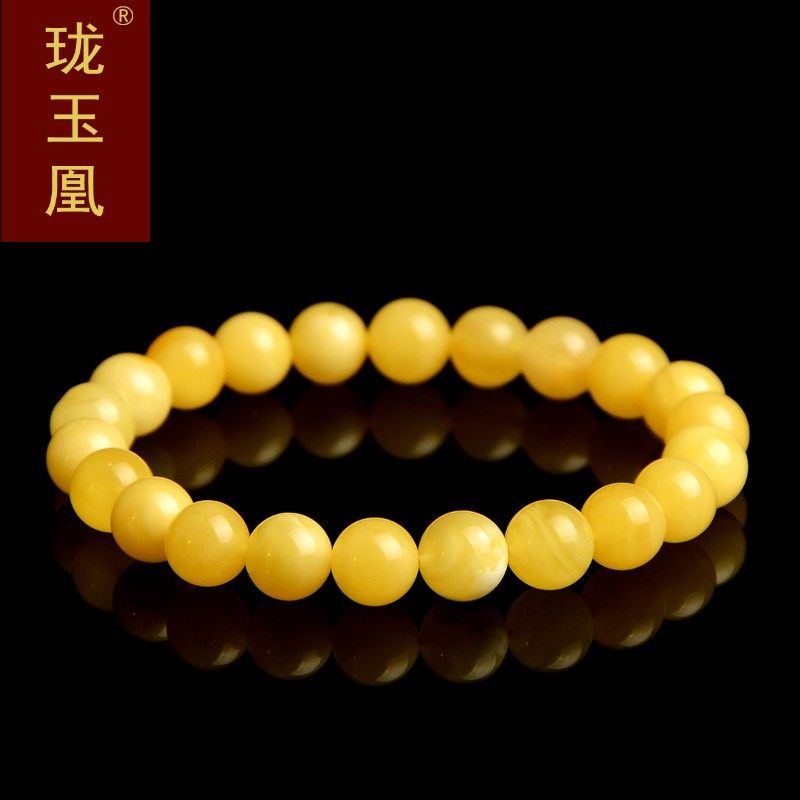 珑玉凰蜜蜡手串女款老蜜蜡原石鸡油黄琥珀男女手串蜜蜡手链XL0626