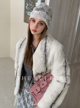 【TR】“西西里记忆”26冬新款兔毛翻领整皮兔毛皮草外套不臃肿女