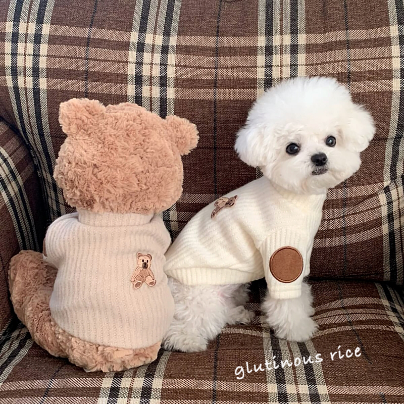 狗狗衣服秋冬款两脚衣可爱小棕熊针织衫宠物猫咪小型犬比熊泰迪