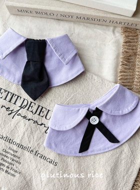 狗狗围兜夏日泰兰德学院风简洁紫色猫咪口水巾宠物围脖小型犬比熊