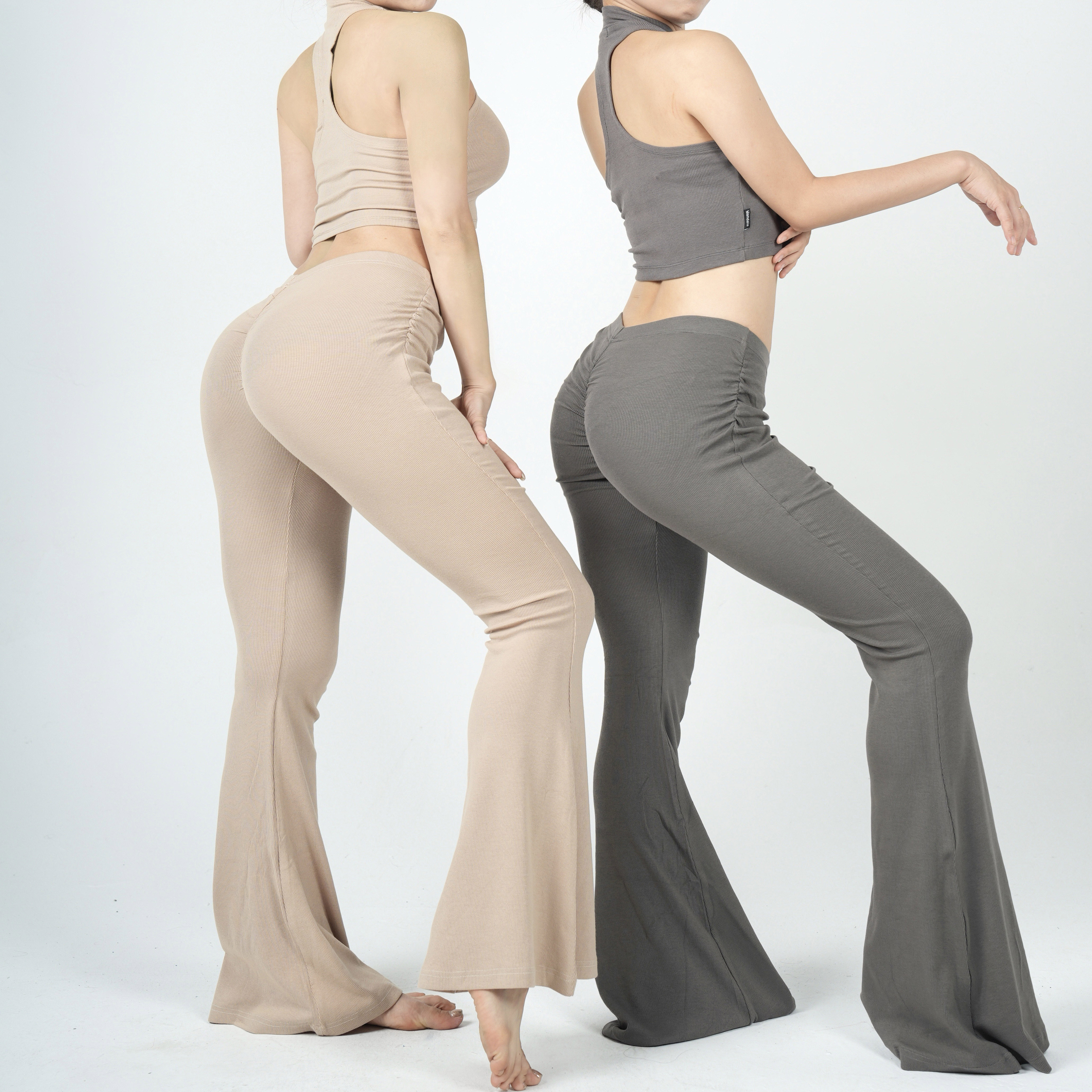 针织2023无袖露脐阔腿裤套装