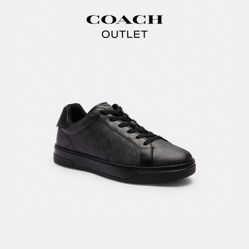 COACH/蔻驰奥莱男士经典标志HIGH LINE运动鞋黑色舒适休闲鞋