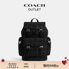 COACH/蔻驰奥莱男士老花丹宁牛仔SPRINT双肩包大容量背包