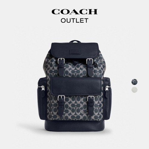 【新品】COACH/蔻驰奥莱男士拼色老花SPRINT双肩包背包通勤大容量