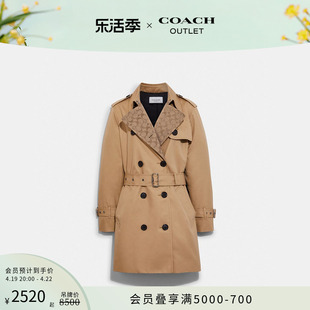 风衣 标志翻领中款 蔻驰奥莱女士经典 COACH