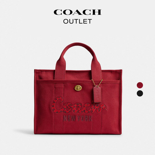 COACH/蔻驰奥莱女士COACH SNAKE文字NEW YEAR CARGO托特包