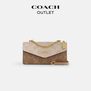蔻驰奥莱女士拼色老花KLARE信封型单肩包斜挎包 新品 COACH