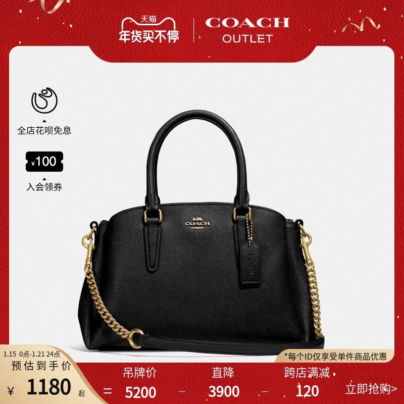【入会领券】COACH/蔻驰奥莱女包SAGE迷你CARRYALL手袋斜挎包
