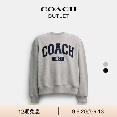 COACH/蔻驰奥莱女士运动风经典标志BOYFRIEND圆领卫衣