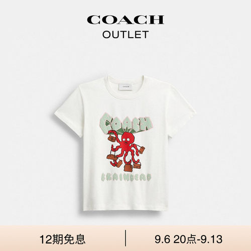 COACH/蔻驰奥莱女士COACH | BRAIN DEAD章鱼图案短袖T恤