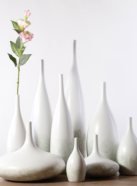 客厅样板房北欧现代风格软装家居创意花器陶瓷花瓶摆件插干花