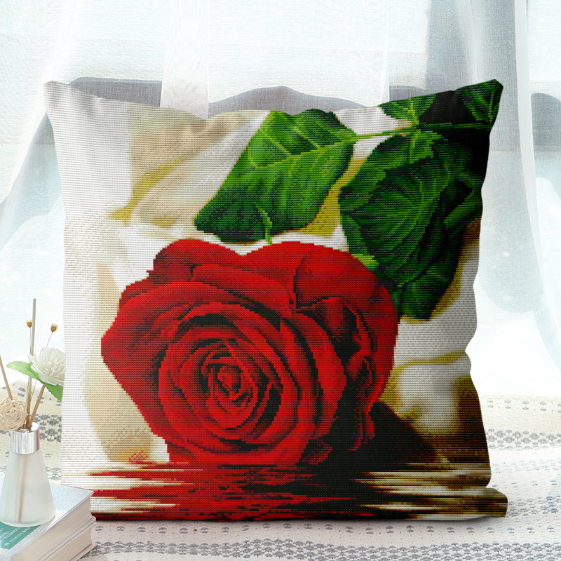 十字绣抱枕三面开口枕套厂家小红书2025新款线绣