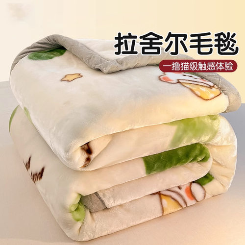 拉舍尔毛毯加厚冬季盖毯午睡办公室沙发毯子珊瑚绒毛毯被温暖