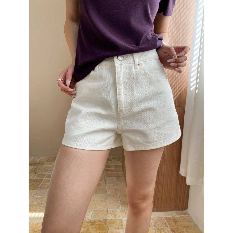 司南 梨形强推 全棉水洗高腰A字阔腿显瘦显腿长牛仔短裤 SN7322