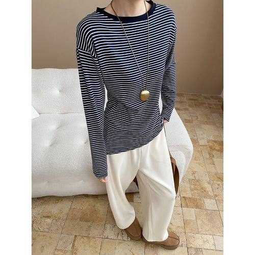 司南不规则设计感慵懒风撞色条纹