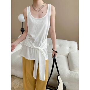 背心 博主风假两件绑带U领宽松显瘦无袖 SN7562 夏日乐悠悠 司南